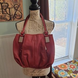 Genuine Leather Red Tignanello Boho Bag